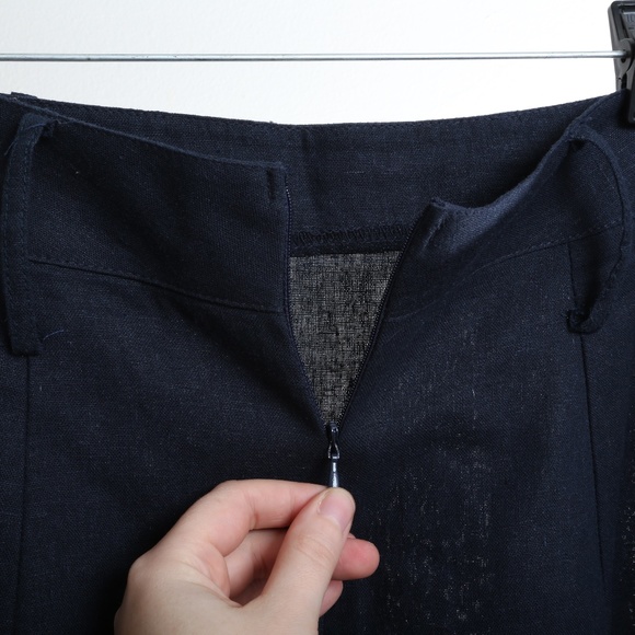 Modcloth Linen Navy A-Line Skirt - Petalo - Picture 12 of 13